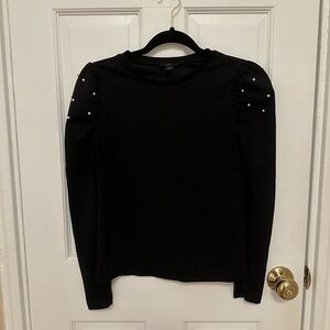 Ann Taylor Pearl Embellished Top